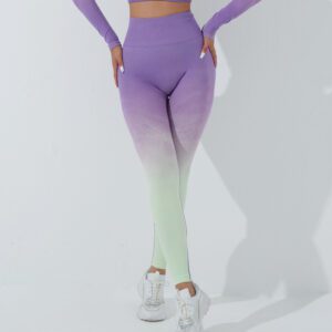 Fitness Sport Suits Yoga Leggings Color Gradient Pants