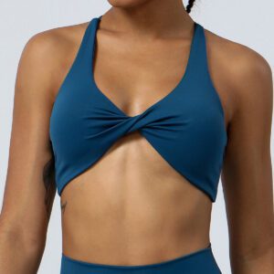 Bestwin Sports Bra for Women Cross Back Yoga Bra Padded Fitness Crop Top