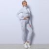 Women's 2 Piece Tracksuit Workout Set - High Waist Leggings and Crop Top - Image 4