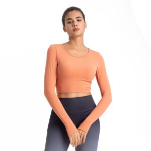 Women's Sexy Crop Top Long Sleeve Slim Fit Cropped T Shirts