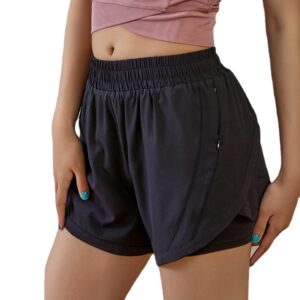 Athletic Shorts High Waisted Running Shorts Pocket Sporty Shorts