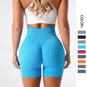 Women Seamless Scrunch Workout Shorts Running Yoga Biker Shorts