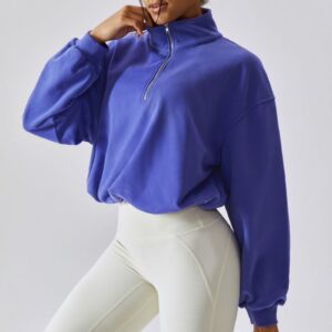 Women's Long Sleeve Jacket Crop Sweatshirt