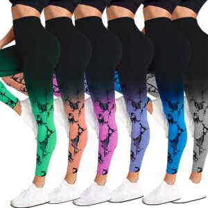 Tie Dye Seamless High Waisted Workout Leggings for Women