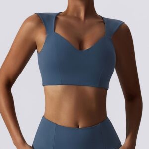 Women Longline Sports Bra Fitness Workout Running Yoga Tank Top with Built in Shelf Bra