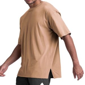 Cotton Gym Shirts Oversized Athletic Loose Workout t Shirts Short Sleeve