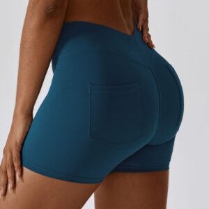 Naked Feeling Buttery-Soft High Waist Workout Gym Short No Front Seam with Deep Pockets