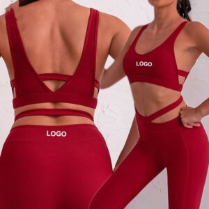 Workout Sets for Women 2 Piece Twist Front Halter Sports Bras High Waist Booty Shorts Exercise Gym Yoga Outfit