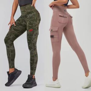 high waisted gym wear cargo fitness women scrunch butt lift workout yoga leggings