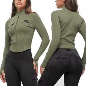 Women Slim Fit jacket long sleeves Sportswear For gym